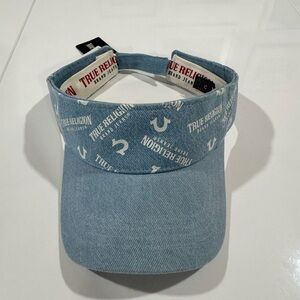 True Religion Light Blue Denim Visor